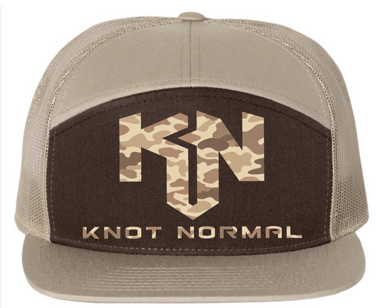 Duck Camo KN 7-panel Hat - Khaki/Brown